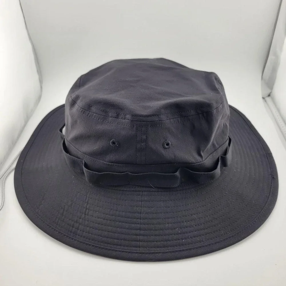 North Face Hat Cap Strap Back S-M Mens Black Outdoor Boonie Wide Brim Hiking